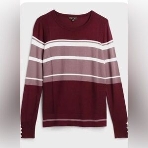 LETY & ME ELSIE SIDE RIBBED SWEATER DARK PURPLE - S